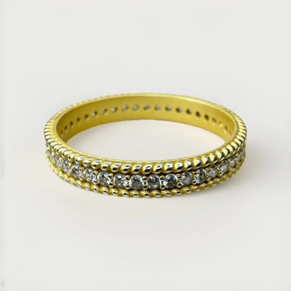 Stackable Ring Non Tarnish 14K Gold Plated Sterling Silver Size 9 Ring New